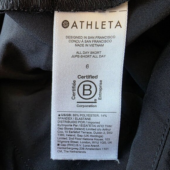 Athleta Womens 6 Skort All Day Skort Black Short A-line Lined Pocket Stretch - Picture 9 of 11